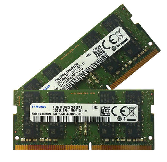 Samsung 64GB (2x 32GB) DDR4-2666 PC4-21300 1.2V DR x8 260-pin SODIMM RAM Kit