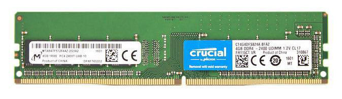 Crucial 4GB DDR4-2400 SR x8 UDIMM CT4G4DFS824A –