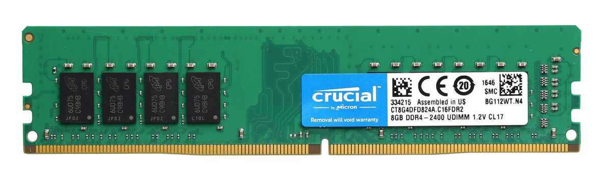 Crucial 8GB DDR4-2400 DR x8 UDIMM CT8G4DFD824A –
