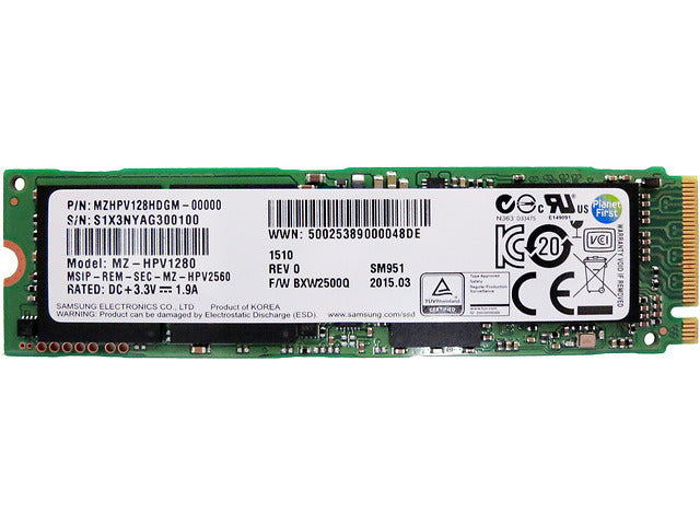 Samsung SM951 128GB AHCI PCIe x4 80mm (2280) Internal SSD