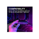 Crucial T705 4TB Gen5 NVMe Internal SSD Heatsink