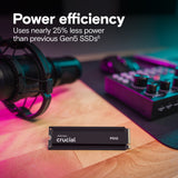 Crucial P510 1TB PCIe Gen5 NVMe 2280 M.2 SSD with heatsink