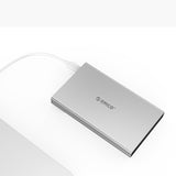 ORICO 2.5" SATA III HDD/SSD to USB3.1 / Thunderbolt 3 Aluminium Enclosure Case (Silver) with USB-A plus USB-C cable