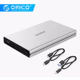 ORICO 2.5" SATA III HDD/SSD to USB3.1 / Thunderbolt 3 Aluminium Enclosure Case (Silver) with USB-A plus USB-C cable