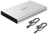ORICO 2.5" SATA III HDD/SSD to USB3.1 / Thunderbolt 3 Aluminium Enclosure Case (Silver) with USB-A plus USB-C cable