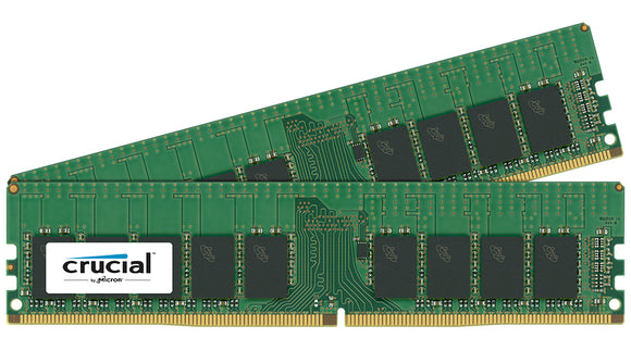 Crucial 32GB (2x 16GB) DDR4-2400 PC4-19200 1.2V DR x8 288-pin UDIMM RAM Kit