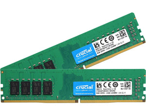 Crucial 16GB (2x 8GB) DDR4-2400 PC4-19200 1.2V DR x8 288-pin UDIMM RAM Kit
