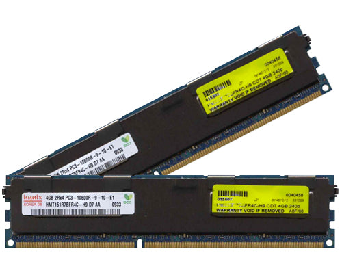 Hynix 8GB (2x 4GB) DDR3-1333 PC3-10600 1.5V DR x4 ECC Registered 240-pin RDIMM RAM Kit