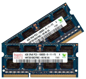 Hynix 8GB (2x 4GB) DDR3-1333 PC3-10600 1.5V DR x8 204-pin SODIMM RAM Kit
