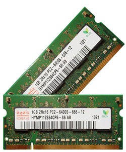 Hynix 2GB (2x 1GB) DDR2-800 PC2-6400 1.8V DR x16 200-pin SODIMM RAM Kit