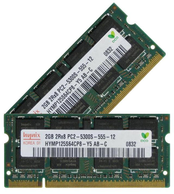Hynix 4GB (2x 2GB) DDR2-667 PC2-5300 1.8V DR x8 200-pin SODIMM RAM Kit