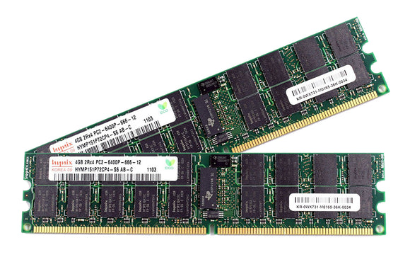 Hynix 8GB (2x 4GB) DDR2-800 PC2-6400 1.8V DR x4 ECC Registered 240-pin RDIMM RAM Kit