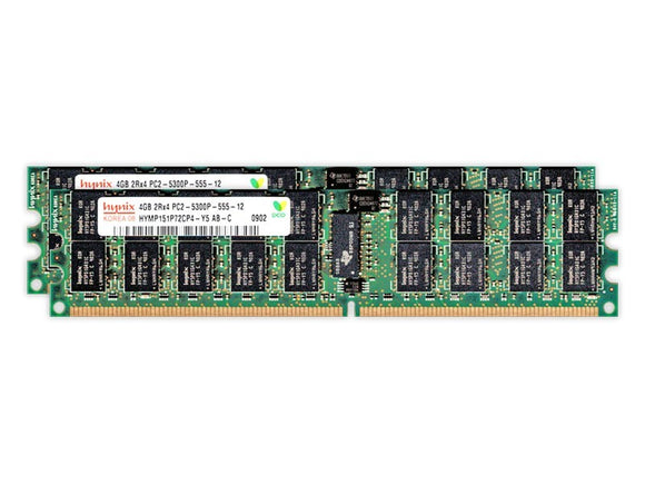 Hynix 8GB (2x 4GB) DDR2-667 PC2-5300 1.8V DR x4 ECC Registered 240-pin RDIMM RAM Kit