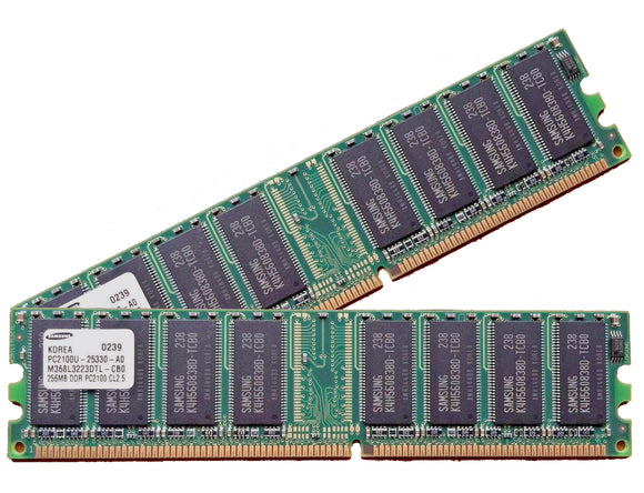 Samsung 512MB (2x 256MB) CL2.5 DDR-266 PC2100 2.5V SR x8 184-pin UDIMM RAM Kit
