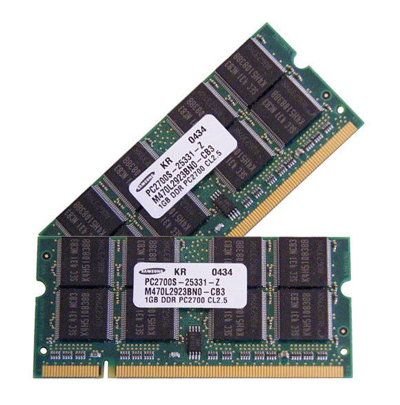 Samsung 2GB (2x 1GB) DDR-333 PC2700 2.5V DR x8 200-pin SODIMM RAM Kit
