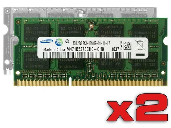Samsung 8GB (2x 4GB) DDR3-1333 PC3-10600 1.5V DR x8 204-pin SODIMM RAM Kit