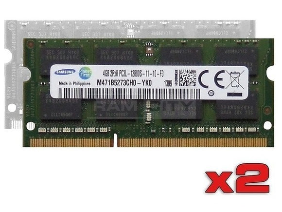 Samsung 8GB (2x 4GB) DDR3-1333 PC3-10600 1.5V DR x8 204-pin SODIMM RAM Kit