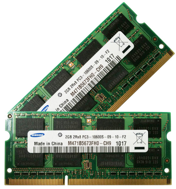 Samsung 4GB (2x 2GB) DDR3-1333 PC3-10600 1.5V DR x8 204-pin SODIMM RAM Kit