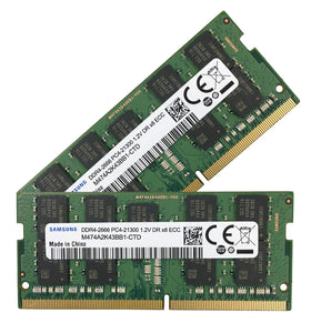 Samsung 32GB (2x 16GB) DDR4-2666 PC4-21300 1.2V DR x8 ECC 260-pin SODIMM RAM Kit
