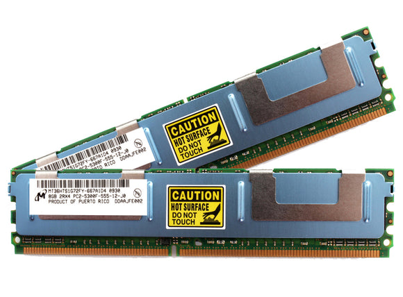Micron 16GB (2x 8GB) DDR2-667 PC2-5300 1.8V DR x4 ECC Fully Buffered 240-pin FB-DIMM RAM Kit