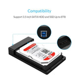 ORICO 2.5"/3.5" SATA III HDD/SSD to USB3.0 (USB-A) Aluminium Enclosure Case