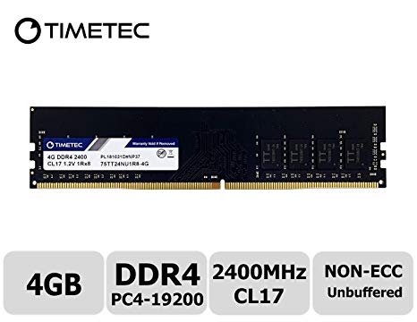 Crucial 4GB (1x 4GB) CL17 DDR4-2400 PC4-19200 1.2V 288-pin UDIMM RAM Module