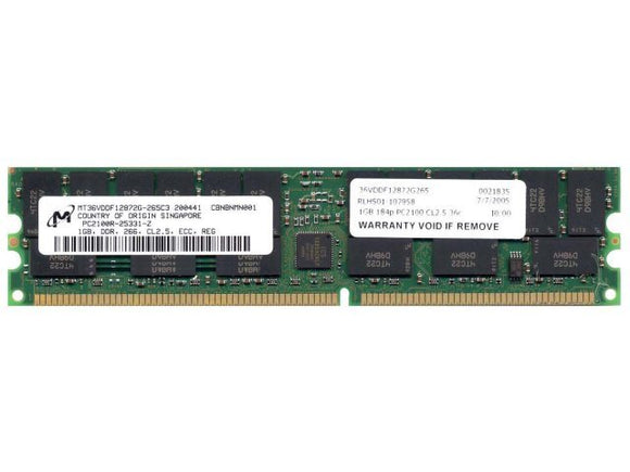 RamCity 1GB (1x 1GB) CL2.5 DDR-266 PC2100 2.5V DR x4 184-pin RDIMM RAM Module