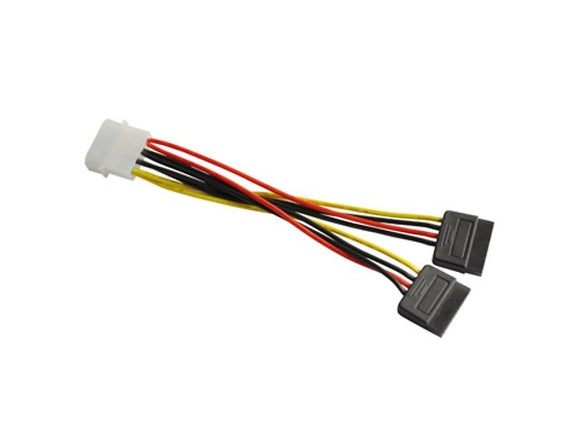 Astrotek 15cm SATA Power Cable  1 x 4pin Molex Male to 2 x 15pin SATA Female