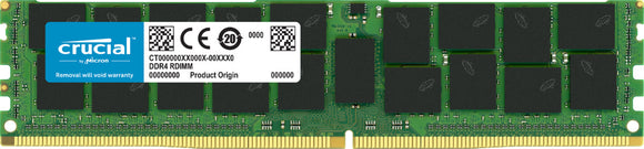 Crucial 128GB (1x 128GB) DDR4-2666 PC4-21300 1.2V QR x4 ECC Registered 288-pin RDIMM RAM Module