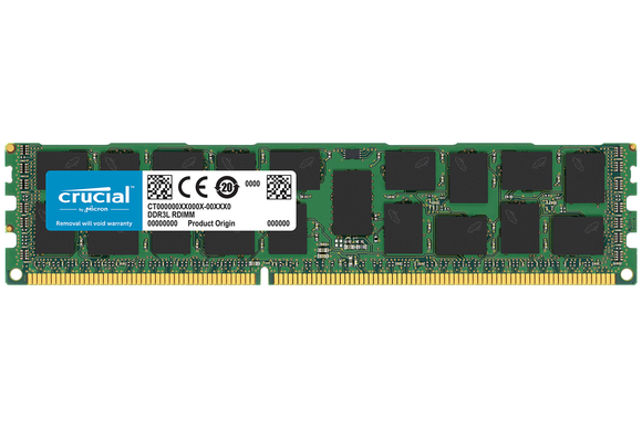 Crucial 16GB (1x 16GB) DDR3L-1600 PC3L-12800 1.35V / 1.5V DR x4 ECC Registered 240-pin RDIMM RAM Module