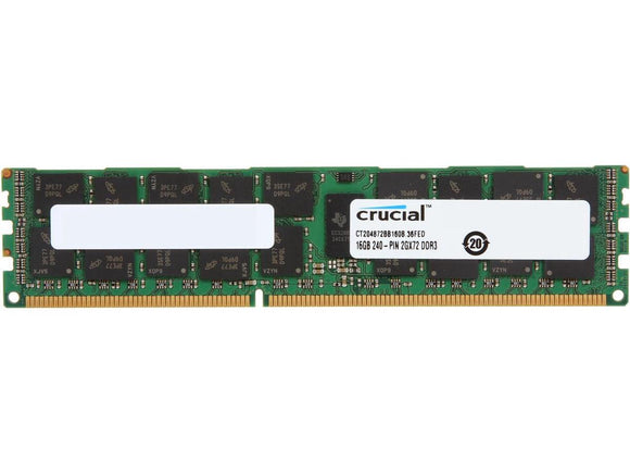 Crucial 16GB (1x 16GB) DDR3L-1600 PC3L-12800 1.35V / 1.5V DR x4 ECC Registered 240-pin RDIMM RAM Module