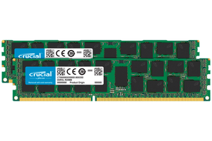 Crucial 32GB (2x 16GB) DDR3L-1600 PC3L-12800 1.35V / 1.5V DR x4 ECC Registered 240-pin RDIMM RAM Kit