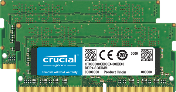 Crucial 32GB (2x 16GB) DDR4-2666 PC4-21300 1.2V DR x8 260-pin SODIMM RAM Kit