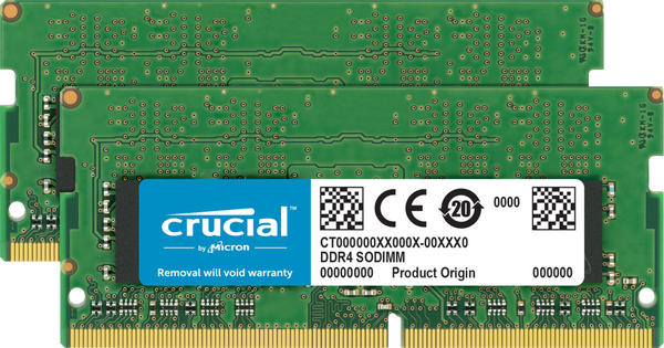 Crucial 32GB Kit (2x 16GB) DDR4-2666 DR x8 SODIMM Crucial 32GB Kit (2x 16GB) DDR4-2666 DR x8 SODIMM