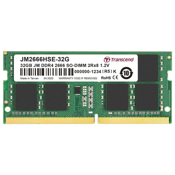 Transcend JetRam 32GB DDR4-2666 DR x8 SODIMM | JM2666HSE-32G