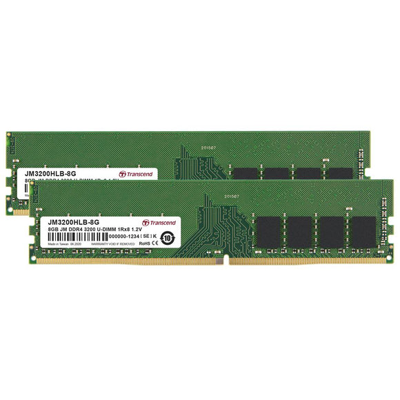 Transcend JetRam 32GB (2x 16GB) DDR4-3200 PC4-25600 1.2V 288-pin UDIMM RAM Kit