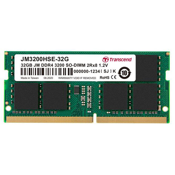 Transcend JetRam 32GB (1x 32GB) DDR4-3200 PC4-21300 1.2V 2Rx8 288-pin SO-DIMM RAM Module