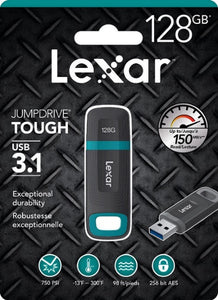 Lexar JumpDrive Tough 128GB USB 3.1 Flash Drive - Upto 150MB/s