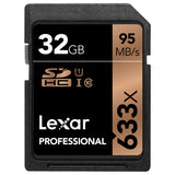 Lexar Professional 633x 32GB SDHC UHS-I Card - Upto 95MB/s U1 C10 V10