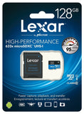 Lexar High Performance 633x 128GB microSDXC UHS-I Card - Upto 95MB/s U3 C10 V30