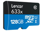 Lexar High Performance 633x 128GB microSDXC UHS-I Card - Upto 95MB/s U3 C10 V30