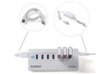 ORICO Aluminium 7 Port USB 3.0 Hub w/ 36W (12V/2.5A) Power Adapter w/ 1m USB 3.0 Type-A Cable