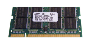 Samsung 1GB (1x 1GB) DDR-333 PC2700 2.5V DR x8 200-pin SODIMM RAM Module