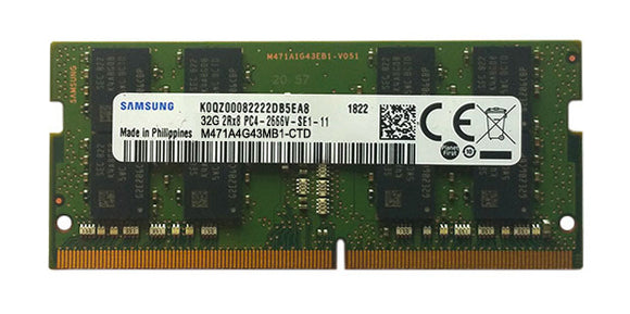 Samsung 32GB (1x 32GB) DDR4-2666 PC4-21300 1.2V DR x8 260-pin SODIMM RAM Module