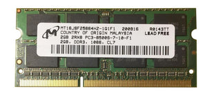 Micron 2GB (1x 2GB) CL7 DDR3-1066 PC3-8500 1.5V 204-pin SODIMM RAM Module