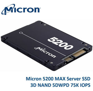 Micron 5200 MAX 1.92TB 2.5" SATA3 6Gbps 7mm Server Data Centre SSD 3D TLC NAND 540R/520W MB/s 95K/70K IOPS 5DWPD 3 Mil hrs 5yrs Crucial
