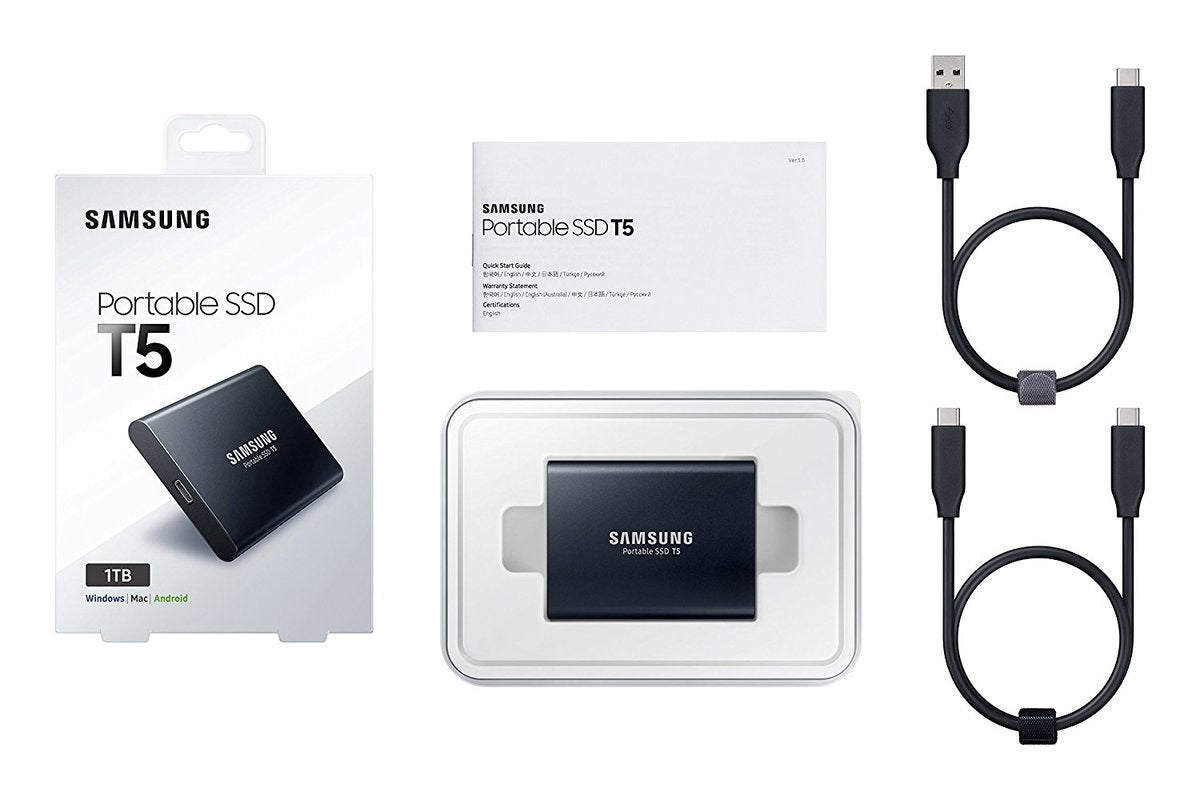 Samsung T5 1TB Portable External SSD with 30cm USB 3.1 Type