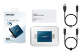Samsung T5 250GB Portable External SSD with 30cm USB 3.1 Type-C & Type-A Cable