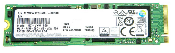 Samsung PM961 1TB NVMe M.2 PCIe 3.0 x4 80mm (2280) Internal SSD - OEM