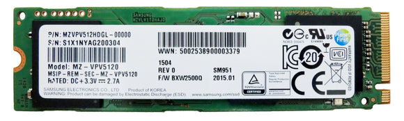 Samsung SM951 512GB NVMe M.2 PCIe 3.0 x4 80mm (2280) Internal SSD - OEM